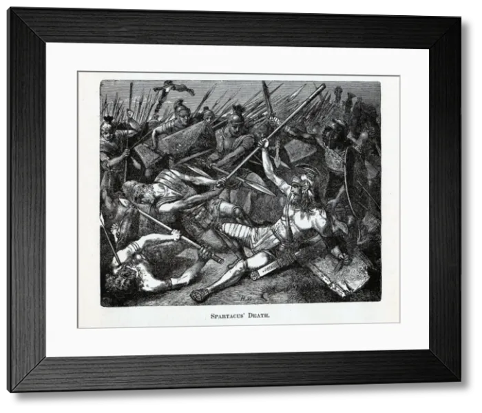 Framed Print : Spartacus Death, 1882. Artist: Anonymous Framed Print : Spartacus Death, 1882. Artist: Anonymous