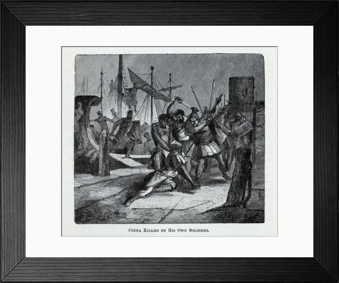Framed Print : Cinna Killed by His Own Soldiers, 1882. Artist: Anonymous Framed Print : Cinna Killed by His Own Soldiers, 1882. Artist: Anonymous