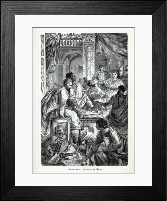 Framed Print : Ecumenical Council of Nicea, 1882. Artist: Anonymous Framed Print : Ecumenical Council of Nicea, 1882. Artist: Anonymous