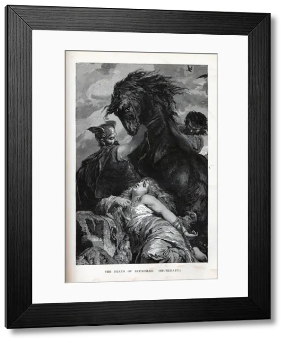 Framed Print : The Death of Brunhilde, (Brunehaut), 1882. Artist: Anonymous Framed Print : The Death of Brunhilde, (Brunehaut), 1882. Artist: Anonymous