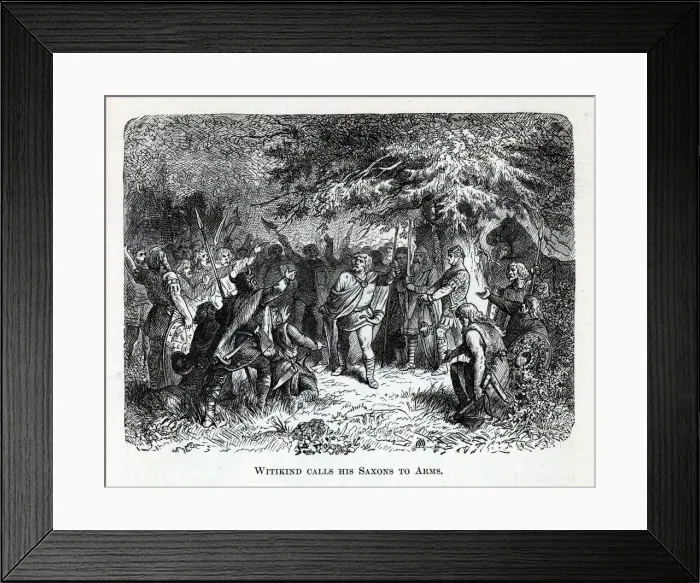 Framed Print : Wittekind calls his Saxons to Arms, 1882. Artist: Anonymous Framed Print : Wittekind calls his Saxons to Arms, 1882. Artist: Anonymous