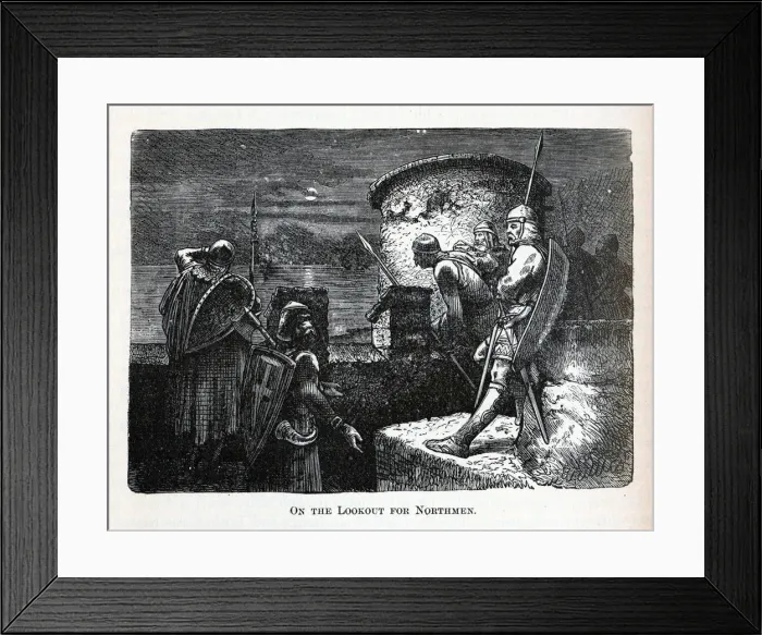 Framed Print : On the Lookout for Northmen, 1882. Artist: Anonymous Framed Print : On the Lookout for Northmen, 1882. Artist: Anonymous