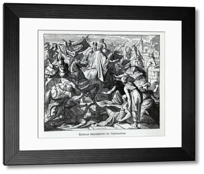 Framed Print : Konrad proceeding to Coronation, 1882. Artist: Obermann, Carl Ferdinand (1823-1910) Framed Print : Konrad proceeding to Coronation, 1882. Artist: Obermann, Carl Ferdinand (1823-1910)