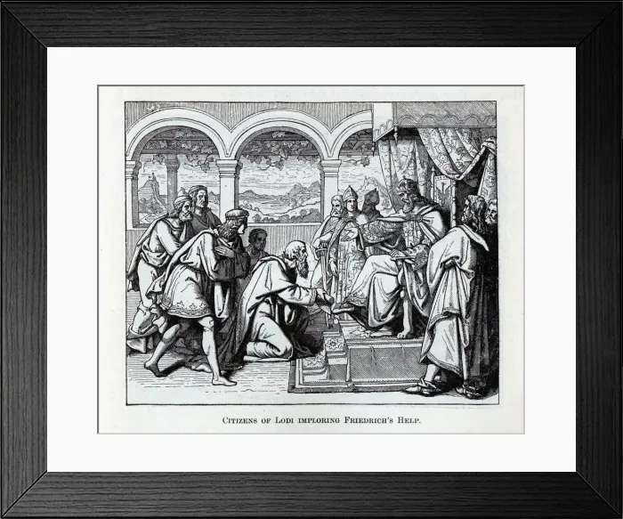 Framed Print : Citizens of Lodi imploring Friedrichs Help, 1882. Artist: Anonymous Framed Print : Citizens of Lodi imploring Friedrichs Help, 1882. Artist: Anonymous