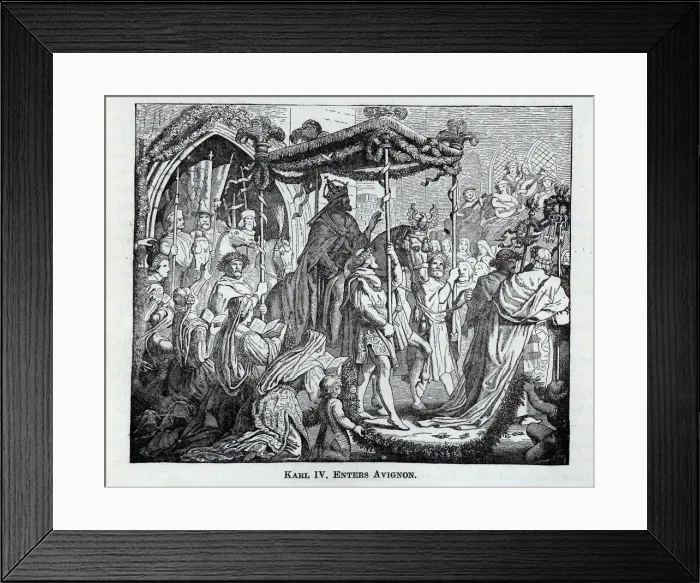 Framed Print : Karl IV Enters Avignon, 1882. Artist: Anonymous Framed Print : Karl IV Enters Avignon, 1882. Artist: Anonymous