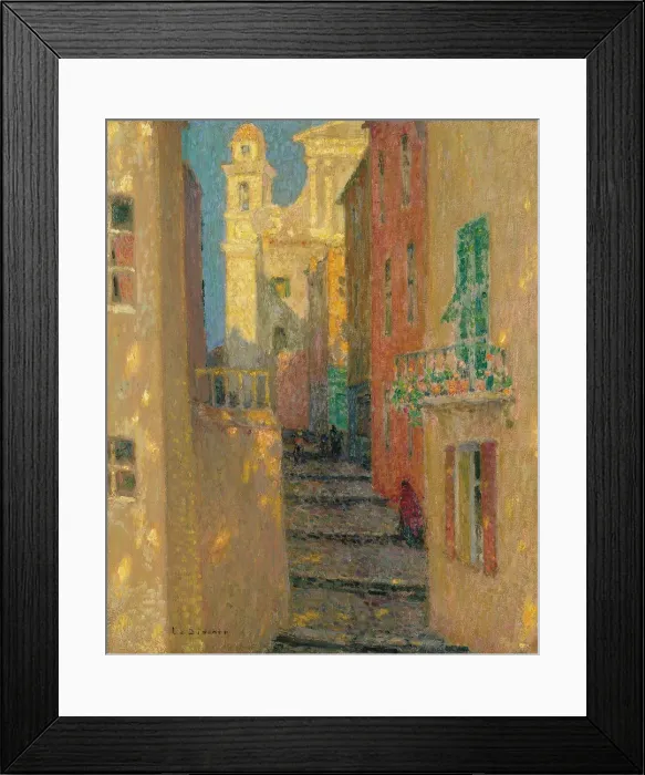 Framed Print : La rue de l Eglise, Villefranche-sur-Mer, 1928. Artist: Le Sidaner, Henri (1862-1939) Framed Print : La rue de l Eglise, Villefranche-sur-Mer, 1928. Artist: Le Sidaner, Henri (1862-1939)