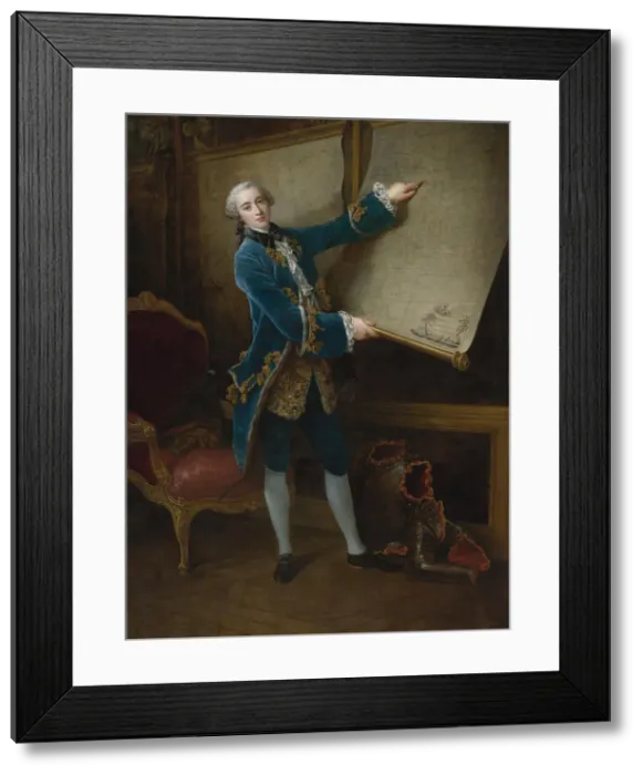 Framed Print : Portrait of the Comte de Vaudreuil (1740-1817). Artist: Drouais, Francois-Hubert (1727-1775) Framed Print : Portrait of the Comte de Vaudreuil (1740-1817). Artist: Drouais, Francois-Hubert (1727-1775)
