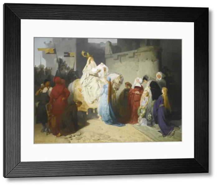 Framed Print : Merlin presenting the future King Arthur, 1873. Artist: Lauffer, Emil Johann (1837-1909) Framed Print : Merlin presenting the future King Arthur, 1873. Artist: Lauffer, Emil Johann (1837-1909)