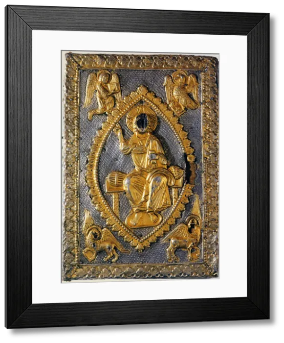 Framed Print : The Gospels Book of Matilda of Canossa, 11th century. Artist: West European Applied Art Framed Print : The Gospels Book of Matilda of Canossa, 11th century. Artist: West European Applied Art
