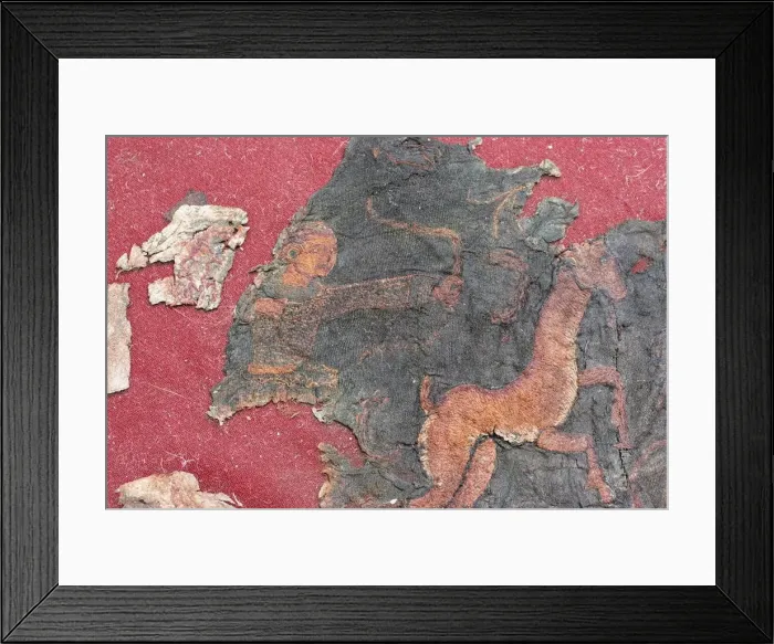 Framed Print : Carpet (detail), 1st H. 1st cen. AD. Artist: Hunnic Art