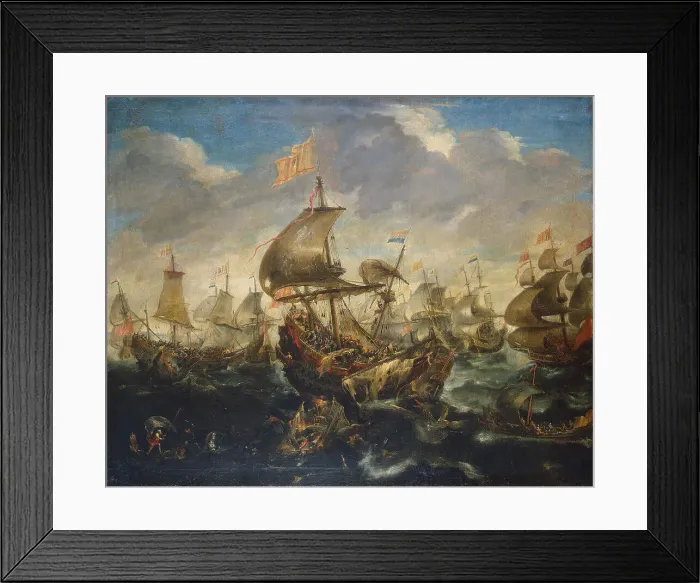 Framed Print : The Battle of Haarlemmermeer on May 26, 1573, 1620s. Artist: Eertvelt, Andries van (1590-1652) Framed Print : The Battle of Haarlemmermeer on May 26, 1573, 1620s. Artist: Eertvelt, Andries van (1590-1652)