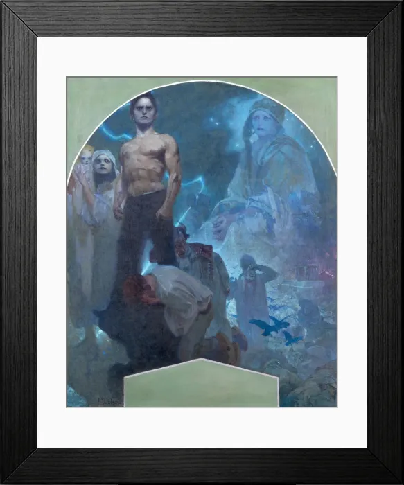 Framed Print : By ones own strength II, 1911. Artist: Mucha, Alfons Marie (1860-1939) Framed Print : By ones own strength II, 1911. Artist: Mucha, Alfons Marie (1860-1939)