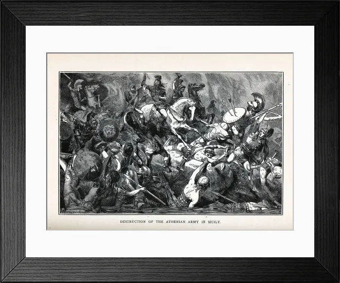 Framed Print : Destruction of the Athenian Army in Sicily, 1882. Artist: Vogel, Hermann (1854-1921) Framed Print : Destruction of the Athenian Army in Sicily, 1882. Artist: Vogel, Hermann (1854-1921)