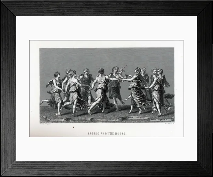 Framed Print : Apollo and the Muses (after Giulio Romano), 1882. Artist: Anonymous Framed Print : Apollo and the Muses (after Giulio Romano), 1882. Artist: Anonymous
