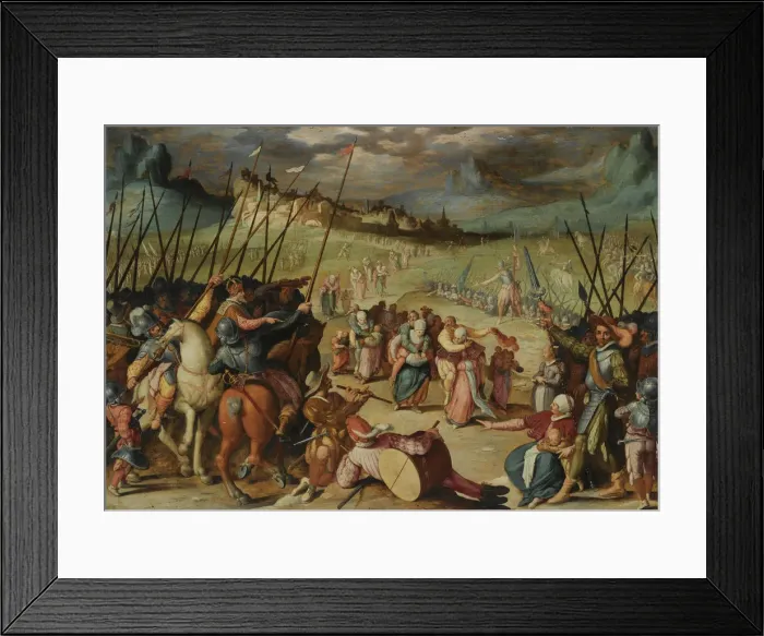 Framed Print : The faithful wives of Weinsberg. Artist: Swanenburg, Isaac Claesz. van (1537-1614) Framed Print : The faithful wives of Weinsberg. Artist: Swanenburg, Isaac Claesz. van (1537-1614)
