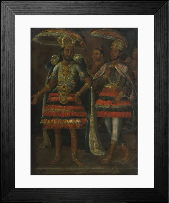 Framed Print : Portrait of Moctezuma and Cuauhtemoc, 17th century. Artist: Anonymous Framed Print : Portrait of Moctezuma and Cuauhtemoc, 17th century. Artist: Anonymous