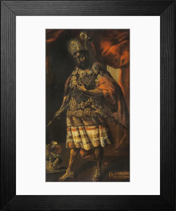 Framed Print : Portrait of Moctezuma II, 17th century. Artist: Anonymous Framed Print : Portrait of Moctezuma II, 17th century. Artist: Anonymous