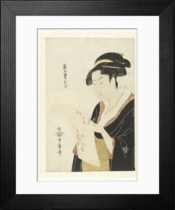 Framed Print : Tomimoto Toyohina, 1792-1796. Artist: Utamaro, Kitagawa (1753-1806) Framed Print : Tomimoto Toyohina, 1792-1796. Artist: Utamaro, Kitagawa (1753-1806)
