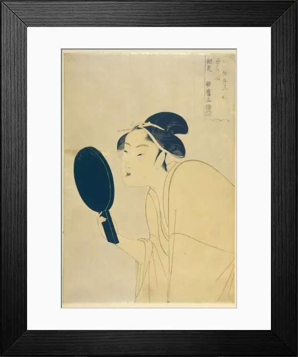 Framed Print : The Interesting Type, from the series Ten Types in the Physiognomic Study of Women, ca 1792. Artist: Utamaro, Kitagawa (1753-1806) Framed Print : The Interesting Type, from the series Ten Types in the Physiognomic Study of Women, ca 1792. Artist: Utamaro, Kitagawa (1753-1806)