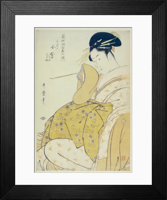 Framed Print : Komurasaki of the Tamaya, ca 1794. Artist: Utamaro, Kitagawa (1753-1806) Framed Print : Komurasaki of the Tamaya, ca 1794. Artist: Utamaro, Kitagawa (1753-1806)