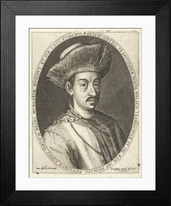 Framed Print : Sigismund Bathory (1572-1613), Prince of Transylvania. From Atrium heroicum, Augsburg 1600-1602, 160 Artist: Custos, Dominicus (1560-1612) Framed Print : Sigismund Bathory (1572-1613), Prince of Transylvania. From Atrium heroicum, Augsburg 1600-1602, 160 Artist: Custos, Dominicus (1560-1612)