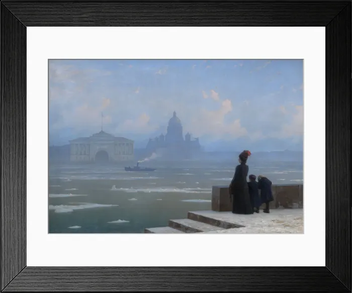 Framed Print : Ice drifting on the Neva River in St Petersburg, 1890s. Artist: Kalmykov, Grigory Odisseyevich (1873-1942) Framed Print : Ice drifting on the Neva River in St Petersburg, 1890s. Artist: Kalmykov, Grigory Odisseyevich (1873-1942)
