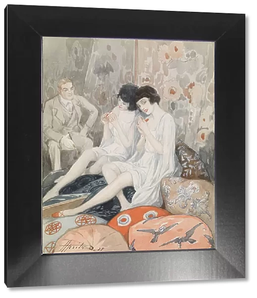 Lady in Her Boudoir, 1929. Artist: Apsit, Alexander Petrovich (1880-1944)