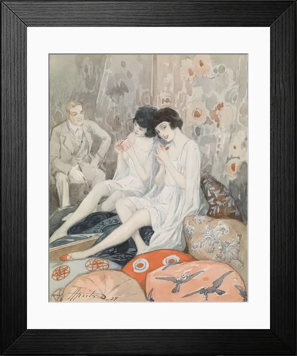 Framed Print : Lady in Her Boudoir, 1929. Artist: Apsit, Alexander Petrovich (1880-1944) Framed Print : Lady in Her Boudoir, 1929. Artist: Apsit, Alexander Petrovich (1880-1944)