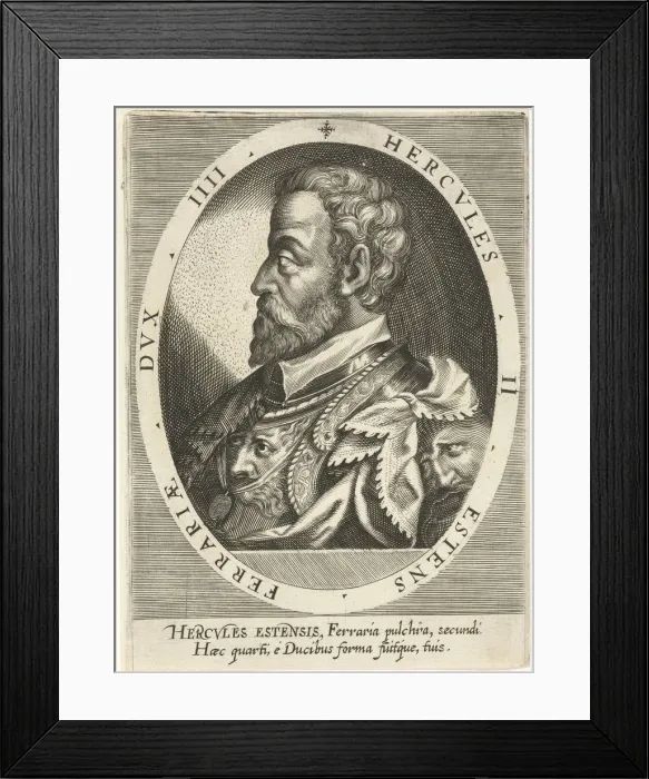 Framed Print : Ercole II d Este (1508-1559), Duke of Ferrara, Modena and Reggio, ca. 1600. Artist: Custos, Dominicus (1560-1612) Framed Print : Ercole II d Este (1508-1559), Duke of Ferrara, Modena and Reggio, ca. 1600. Artist: Custos, Dominicus (1560-1612)