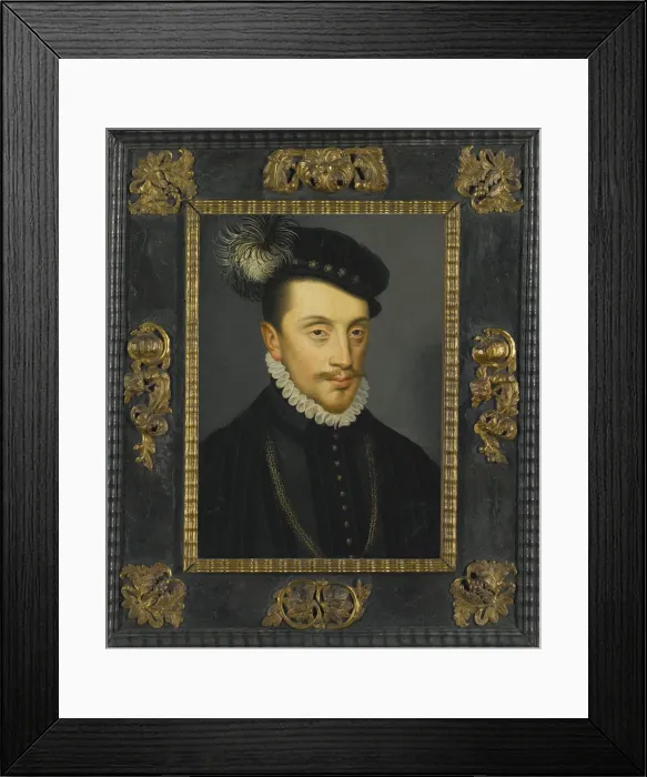 Framed Print : Portrait of Charles III (1543-1608), Duke of Lorraine. Artist: Clouet, Francois, (School) Framed Print : Portrait of Charles III (1543-1608), Duke of Lorraine. Artist: Clouet, Francois, (School)