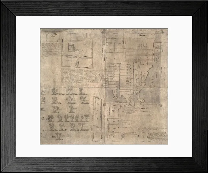 Framed Print : Aztec Oztoticpac map, c. 1540. Artist: Pre-Columbian art Framed Print : Aztec Oztoticpac map, c. 1540. Artist: Pre-Columbian art