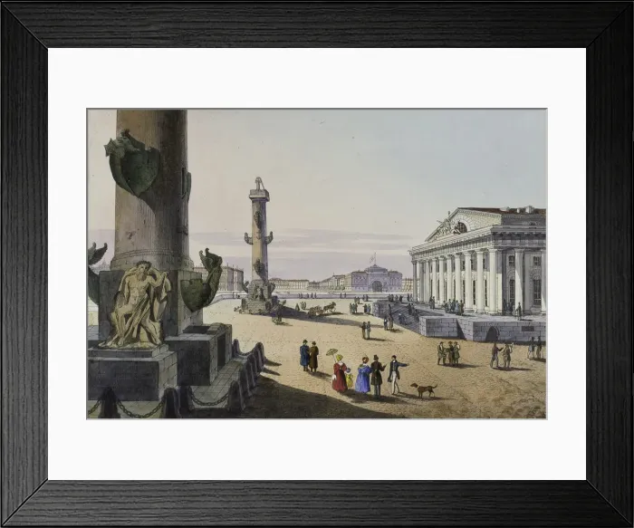 Framed Print : Stock exchange and Admirality in St. Petersburg, First half of the 19th cent Artist: Beggrov, Karl Petrovich (1799-1875) Framed Print : Stock exchange and Admirality in St. Petersburg, First half of the 19th cent Artist: Beggrov, Karl Petrovich (1799-1875)