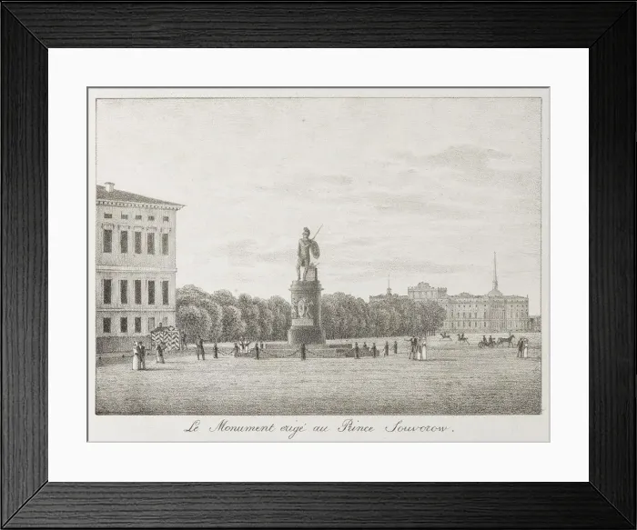 Framed Print : View of the Field of Mars and the Suvorov Monument in Saint Petersburg, 1821-1822. Artist: Martynov, Andrei Yefimovich (1768-1826) Framed Print : View of the Field of Mars and the Suvorov Monument in Saint Petersburg, 1821-1822. Artist: Martynov, Andrei Yefimovich (1768-1826)
