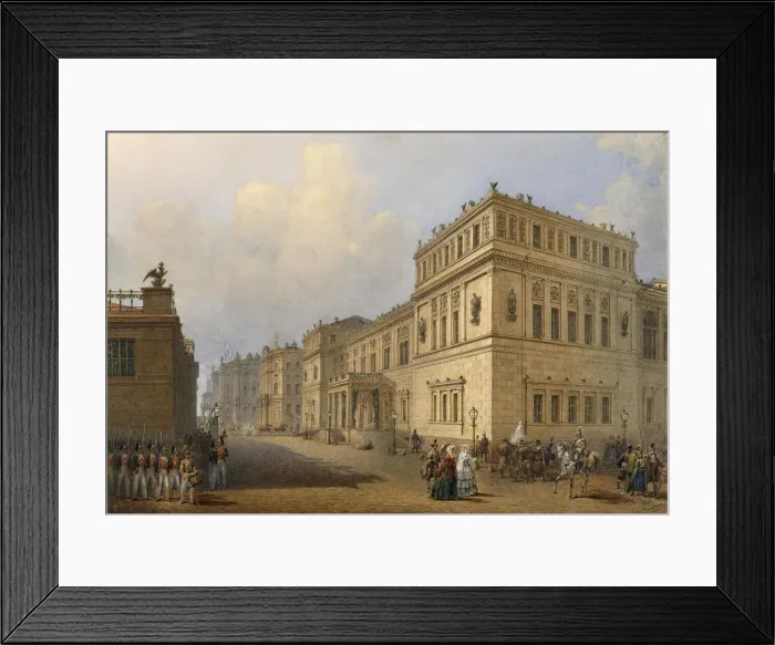 Framed Print : View of the New Hermitage Through Millionnaya Street, 1851. Artist: Sadovnikov, Vasily Semyonovich (1800-1879) Framed Print : View of the New Hermitage Through Millionnaya Street, 1851. Artist: Sadovnikov, Vasily Semyonovich (1800-1879)
