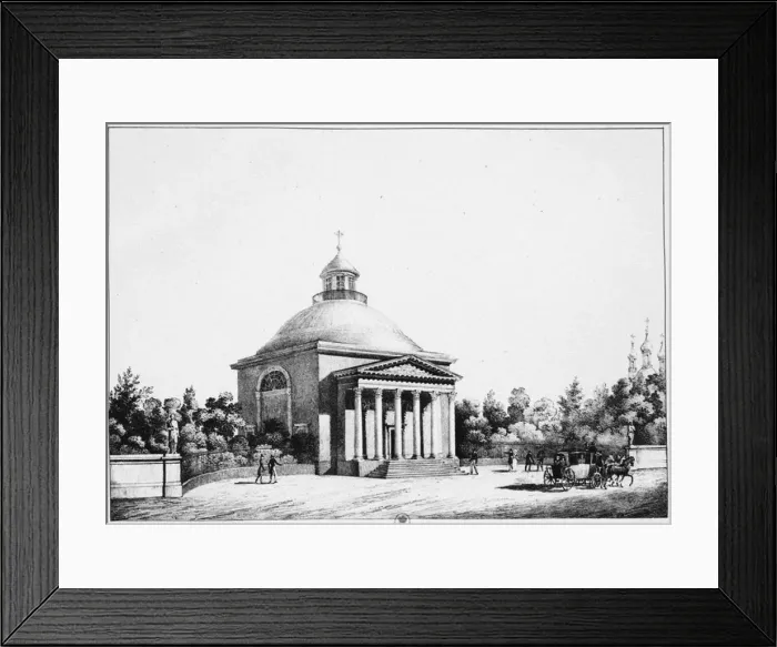 Framed Print : The Catholic St John the Baptist Church in Tsarskoye Selo, c. 1826. Artist: Pluchart, Eugene (1809-1880) Framed Print : The Catholic St John the Baptist Church in Tsarskoye Selo, c. 1826. Artist: Pluchart, Eugene (1809-1880)