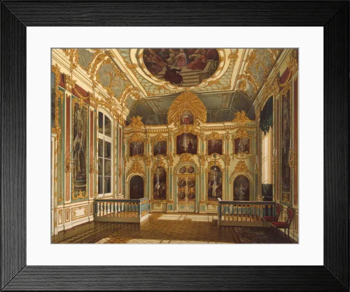 Framed Print : View of the Small Church in the Winter Palace, 1862. Artist: Hau, Eduard (1807-1887) Framed Print : View of the Small Church in the Winter Palace, 1862. Artist: Hau, Eduard (1807-1887)