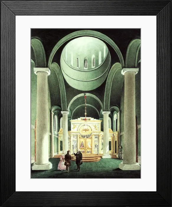 Framed Print : Interior view of the Alexander Nevsky Church at Potsdam, 1838. Artist: Klose, Friedrich Wilhelm (1804-1863) Framed Print : Interior view of the Alexander Nevsky Church at Potsdam, 1838. Artist: Klose, Friedrich Wilhelm (1804-1863)