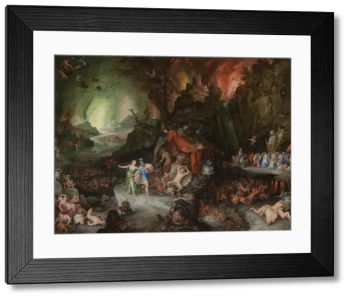 Framed Print : Aeneas and the Sibyl in the Underworld, 1598. Artist: Brueghel, Jan, the Elder (1568-1625) Framed Print : Aeneas and the Sibyl in the Underworld, 1598. Artist: Brueghel, Jan, the Elder (1568-1625)
