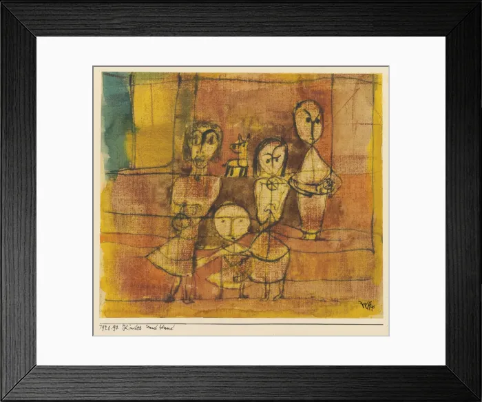Framed Print : Children and dog, 1920. Artist: Klee, Paul (1879-1940) Framed Print : Children and dog, 1920. Artist: Klee, Paul (1879-1940)