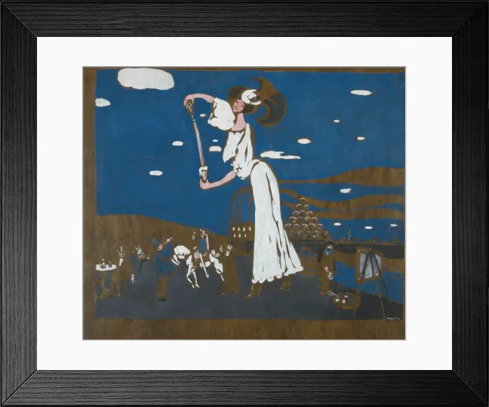 Framed Print : Sketch for a poster for a french brewery, 1906-1907. Artist: Kandinsky, Wassily Vasilyevich (1866-1944)