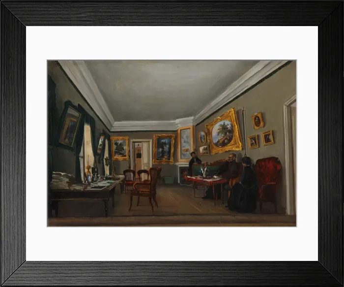 Framed Print : The Study of the author Alexander Sukhovo-Kobylin in Moscow, 1850s. Artist: Sukhovo-Kobylina, Sofia Vasilyevna (1825-1867) Framed Print : The Study of the author Alexander Sukhovo-Kobylin in Moscow, 1850s. Artist: Sukhovo-Kobylina, Sofia Vasilyevna (1825-1867)