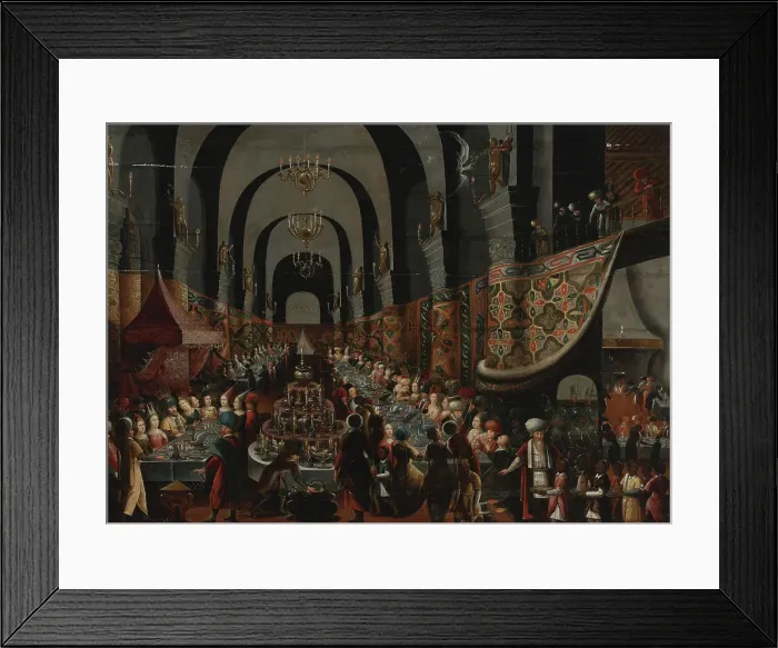 Framed Print : The Feast of Belshazzar. Artist: Francken, Frans, the Younger (1581-1642) Framed Print : The Feast of Belshazzar. Artist: Francken, Frans, the Younger (1581-1642)