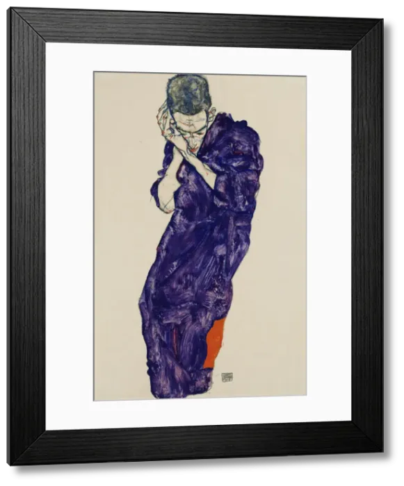 Framed Print : Youth in purple cassock with folded hands, 1914. Artist: Schiele, Egon (1890-1918) Framed Print : Youth in purple cassock with folded hands, 1914. Artist: Schiele, Egon (1890-1918)