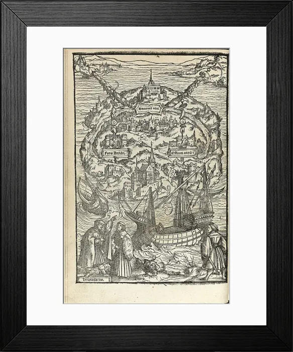 Framed Print : Utopia by Thomas More, 1518. Artist: Holbein, Ambrosius (1494-ca. 1520) Framed Print : Utopia by Thomas More, 1518. Artist: Holbein, Ambrosius (1494-ca. 1520)