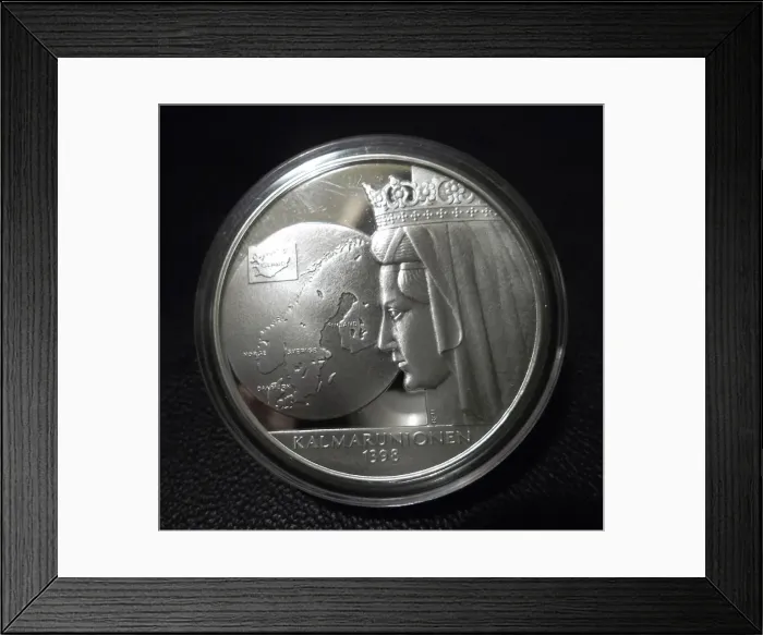 Framed Print : Medal commemorating the Union of Kalmar, 1398. Artist: Orders, decorations and medals Framed Print : Medal commemorating the Union of Kalmar, 1398. Artist: Orders, decorations and medals