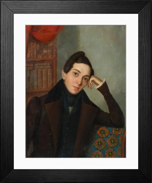 Framed Print : Portrait of the poet Yevgeny Abramovich Baratynsky (1800-1844), 1820s. Artist: Anonymous Framed Print : Portrait of the poet Yevgeny Abramovich Baratynsky (1800-1844), 1820s. Artist: Anonymous