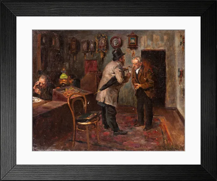 Framed Print : At the Jewelers, 1917. Artist: Makovsky, Vladimir Yegorovich (1846-1920) Framed Print : At the Jewelers, 1917. Artist: Makovsky, Vladimir Yegorovich (1846-1920)