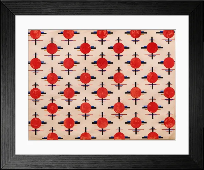 Framed Print : Suprematist Pattern. Fabric design, ca 1921. Artist: Chashnik, Ilya Grigoryevich (1902-1929)