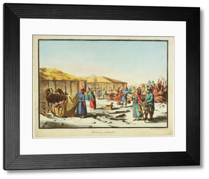 Framed Print : Frozen Meats Market, ca 1814. Artist: Anonymous Framed Print : Frozen Meats Market, ca 1814. Artist: Anonymous