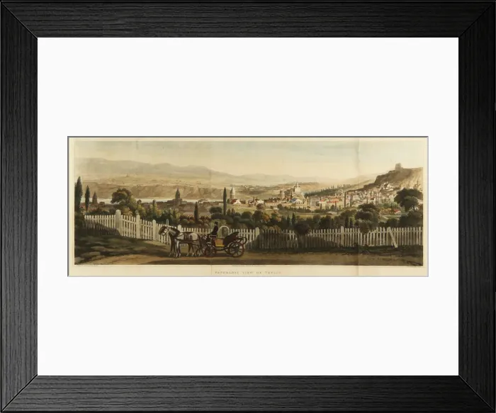 Framed Print : Panoramic View of Tiflis, 1827. Artist: Clark, John Heaviside (ca. 1770-1836) Framed Print : Panoramic View of Tiflis, 1827. Artist: Clark, John Heaviside (ca. 1770-1836)
